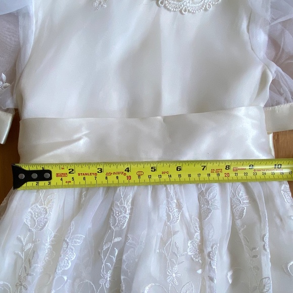 Vintage Dress Jessica McClintock Size 4 Sheer Lace Ivory Communion Flower Girl - Picture 11 of 14